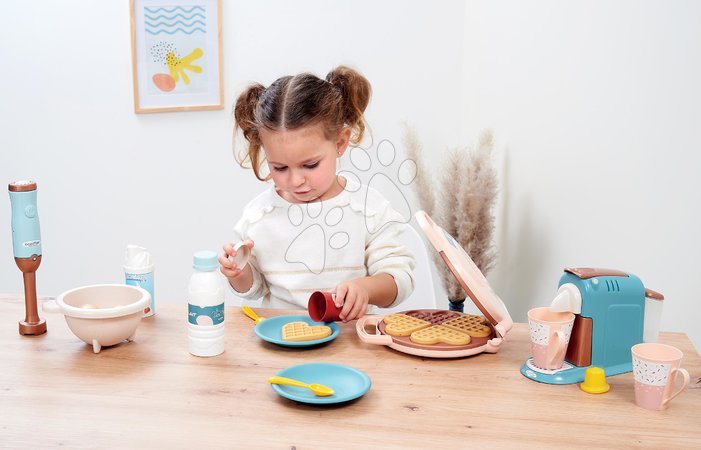 Ustensiles et accessoires de cuisine - Ensemble petit-déjeuner avec cafetière et gaufrier 3 en 1 Vert Azur Écoiffier_1