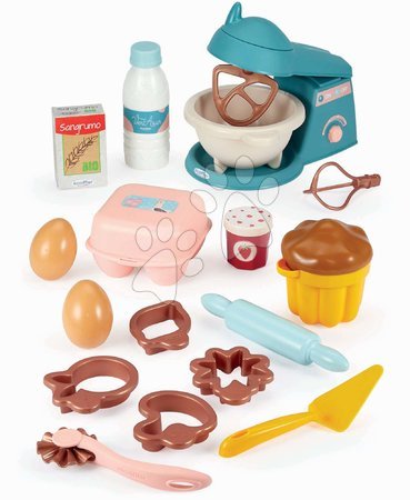 Play kitchen sets - Set kuchynka elektronická a kuchynská sada na varenie a pečenie Tefal French Touch Bubble Smoby - 12