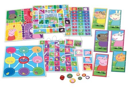 Idegennyelvű társasjátékok - Társasjáték Peppa Pig 8in1 Special set Educa - 1