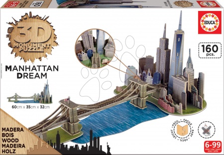 Puzzle 3D - Puzzle z dreva 3D Monument Manhattan Dream Educa - 1