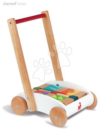 Staré položky - Chodítko so stavebnicou Wood Mini Buggy Janod  - 1