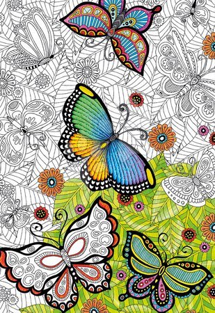 Puzzle pentru copii 100 - 300 de bucăți - Puzzle Carte de colorat All good things are wild and free Doodle Art Educa - 1