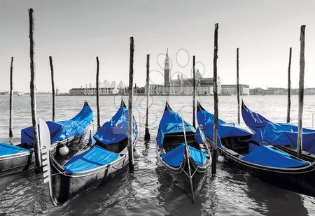 Puzzle 1000 dílků - Puzzle Black and White Venice Gondolas Educa - 1