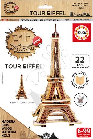 Puzzle 3D - Fa puzzle 3D Tour Eiffel Mini Monument Educa - 1