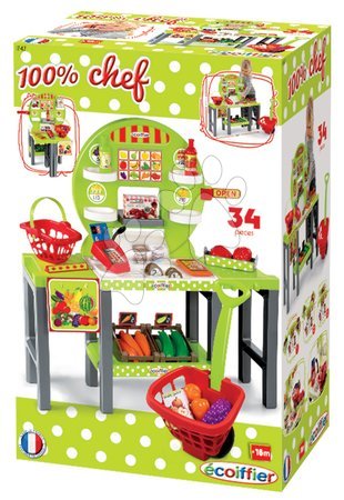 Shops for kids - 100% Chef Écoiffier Vegetable Market 4in1 - 7