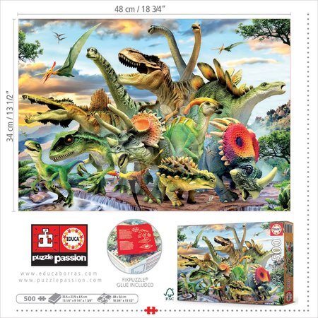 500 delne puzzle - Puzzle Dinosaurs Educa - 2