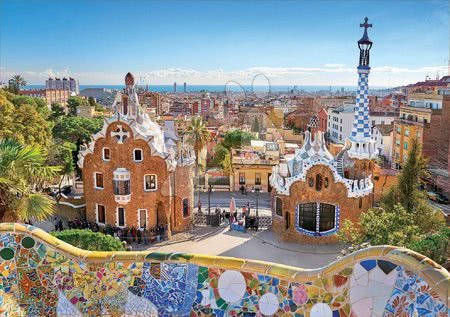 Puzzle 1000 dielne - Puzzle Barcelona View from Park Guell Educa - 1