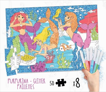 Dětské puzzle do 100 dílků - Puzzle vymaľovánky Ariela Colouring Activities v kufríku Educa - 2