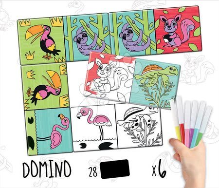 Domino a Lotto - Domino omalovánky Zvířátka Colouring Activities Educa - 2