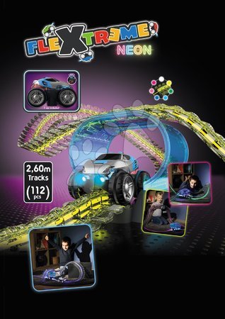 Circuits de voitures - Circuit de voiture flexible Flextrem Neon Set Smoby - 4