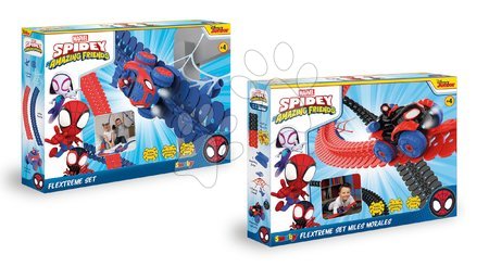 Játékautók - Flexibilis autópálya Spidey Marvel Flextreme Set Asst Smoby