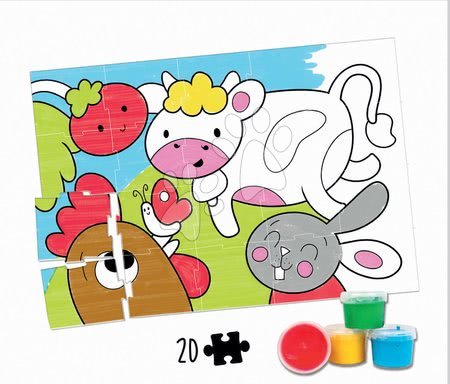 Dětské puzzle do 100 dílků - Puzzle omalovánky Farma Colouring Activities v kufříku Educa - 2