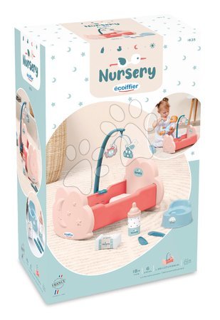 Játékbaba kiságyak és bölcsők - Bölcső kiságyforgóval Nursery Écoiffier - 6