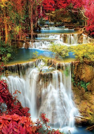 1000 darabos puzzle - Puzzle Waterfall in Deep Forest Educa - 1