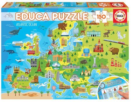 Dječje puzzle od 100 do 300 dijelova - Puzzle Zemljovid Europe Educa