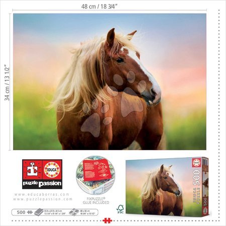 500 piece jigsaw puzzles - Puzzle Horse at Sunrise Educa - 2