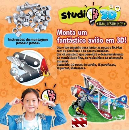 3D puzzles - Puzzle transportation vehicles Airplane 3D Studio Educa - 2