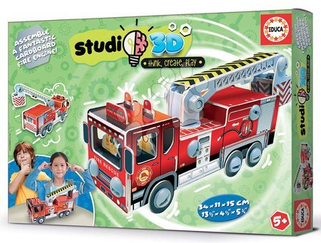 Puzzle 3D - Puzzle közlekedési eszközök Firemen's Truck 3D Studio Educa  - 2