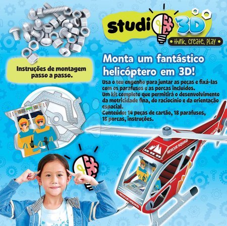 Puzzle 3D - Puzzle mezzi di trasporto Helicopter 3D Studio Educa  - 5