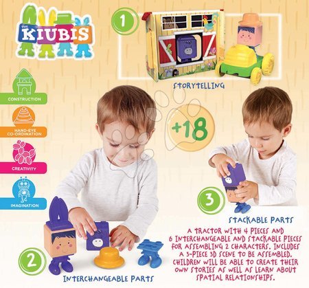 3D puzzles - Puzzle Kiubis 3D Blocks & Stories The Little Donkey's Stable Educa - 2