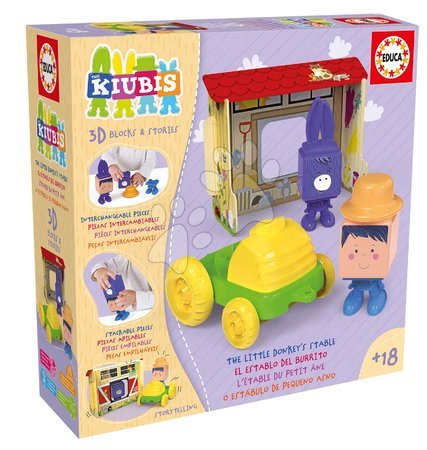 Puzzle 3D - Puzzle Kiubis 3D Blocks & Stories The Little Donkey´s stable Educa - 3