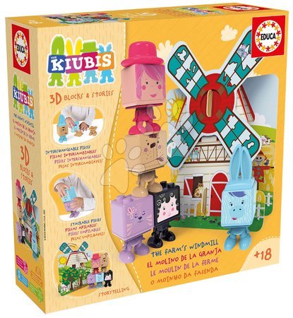 Puzzle 3D - Skládačka Kiubis 3D Blocks & Stories The Farm´s Windmill Educa - 3