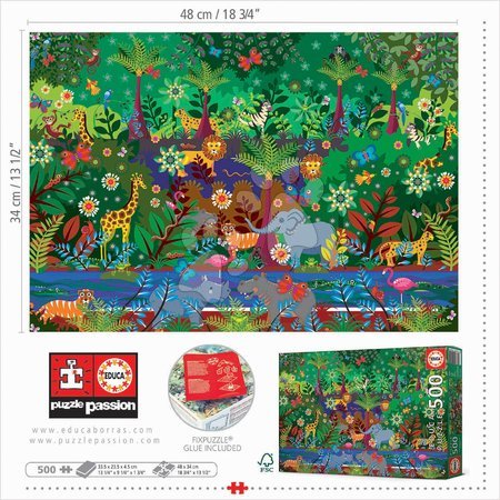 Puzzle 500 elementów - Puzzle Jungle Educa - 4