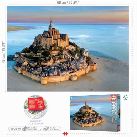 Puzzle Mont-Saint Michel 1000 pezzi con colla Educa