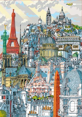 Puzzle 1000 pezzi - Puzzle Paris Carlo Stanga Educa - 2