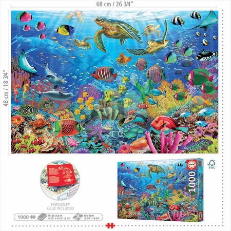 Puzzles 1000 pièces - Puzzle Tortues tropicales fantastiques Educa - 2