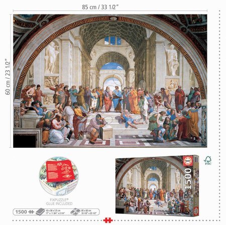 Puzzle 1500 teilig - Puzzle School of Athens Raphael Educa - 4