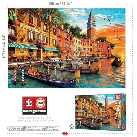 Puzzle 4000 - 8000 dielne - Puzzle Sunset to San Marcos Educa - 4