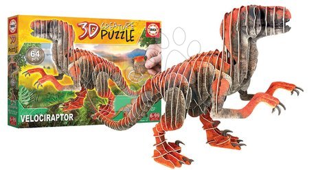 Puzzle 3D - Puzzle dinozaura Velociraptor 3D Creature Educa - 4