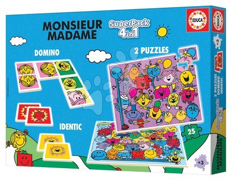 Progressive Kinderpuzzle - Superpack 4in1 Monsieur Madam Educa - 2