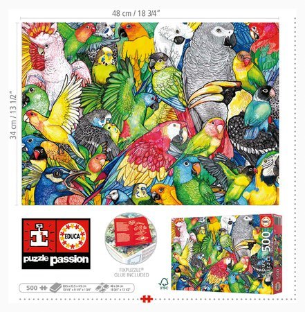 Puzzle 500 pezzi - Puzzle Parrots Educa - 3