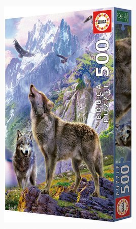 Puzzle 500 pezzi - Puzzle Wolves in the rocks Educa - 2