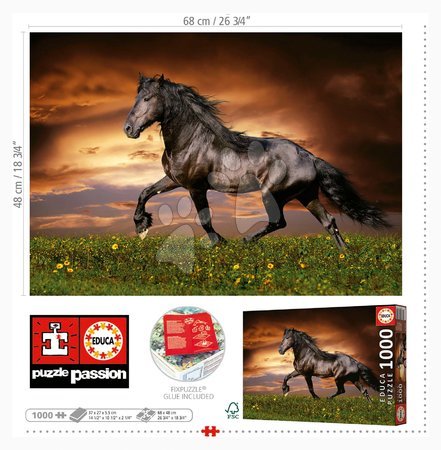 Puzzle 1000 pezzi - Puzzle Trotting Horse Educa - 3