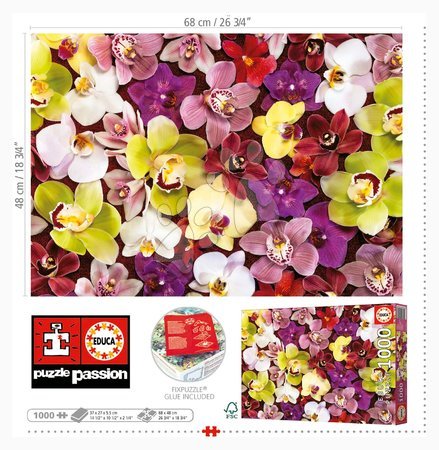 1000 piece jigsaw puzzles - Puzzle Orchid Collage Educa - 3