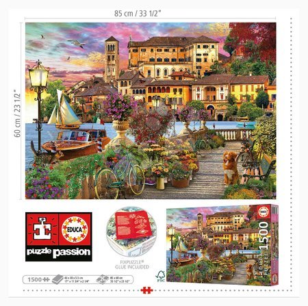 Puzzle 1500 teilig - Puzzle Italian Promenade Forest Educa - 3