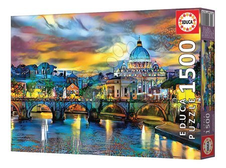 1500 piece jigsaw puzzles - Puzzle St. Peter's Basilica and the St. Angelo Bridge Educa - 3