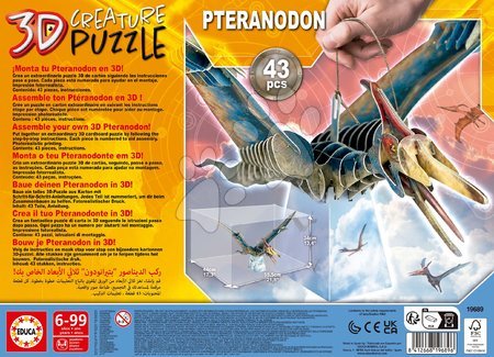 Puzzle 3D - Puzzle Dinosaurier Pteranodon 3D Creature Educa - 2