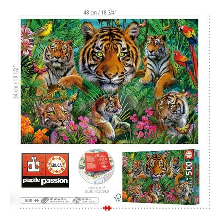 500 piece jigsaw puzzles - Puzzle Tiger Jungle Educa - 2