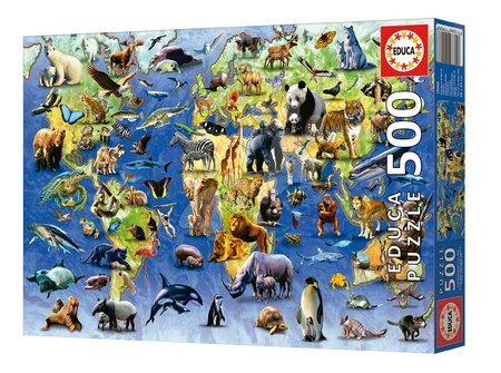 Puzzle 500 dílků - Puzzle One Hundred Endangered Species Educa - 6