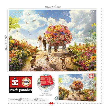 Puzzle 1000 teilig - Puzzle Carrying Flowers Educa - 2