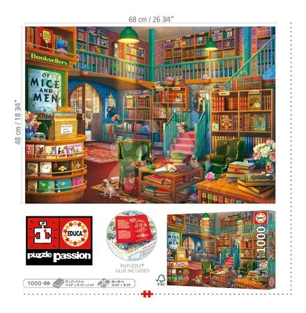 Puzzle 1000 teilig - Puzzle Wonderful Bookshop Educa - 2