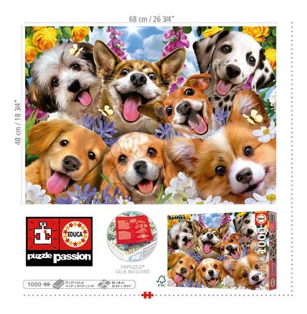 Puzzle 1000 pezzi - Puzzle Puppies Selfie Educa - 2