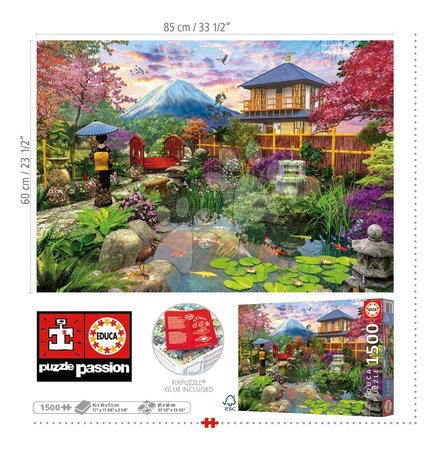 1500 darabos puzzle - Puzzle Japanese Garden Educa - 2