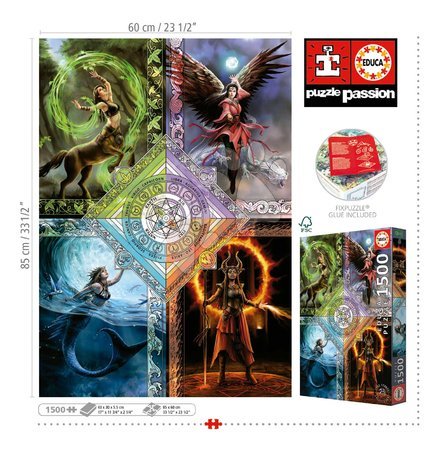 Puzzle 1500 dílků - Puzzle Elemental Magic Star Chart Anne Stokes Educa - 2