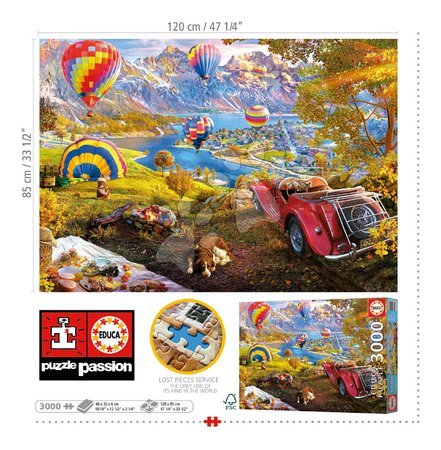 3000 piece jigsaw puzzles - Puzzle Hot Air Balloon Valley Educa - 2