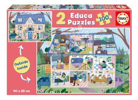 Puzzle pentru copii 100 - 300 de bucăți - Puzzle Casă Inside&Outside House Educa